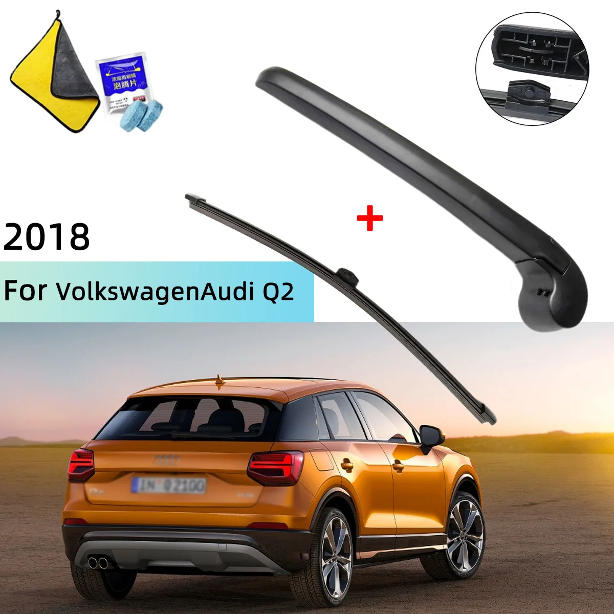 

Fits For VolkswagenAudi Q2 2018+ Rear Windscreen Wiper Blade Wiper Arm Windscreen Windshield Wipers Brushes Cleaning Accessorie