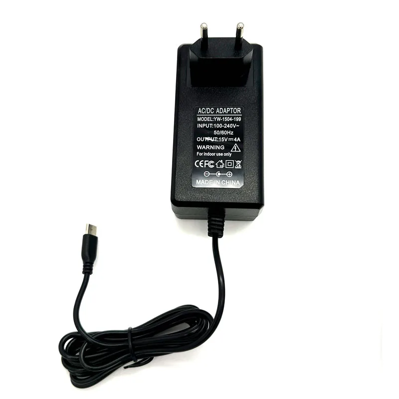 Universal 15V 4A Power Supply 60W 5.5x2.5mm 5.5*2.1mm USB C Type C Power Adapter Charger Replacement 15V 3.5A 3A 2.5A