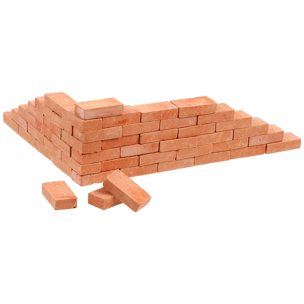 50 Pcs Miniature Brick Models Realistic Clay Props for Model Train Layout Sand Table Architecture Display Kids Room Decor