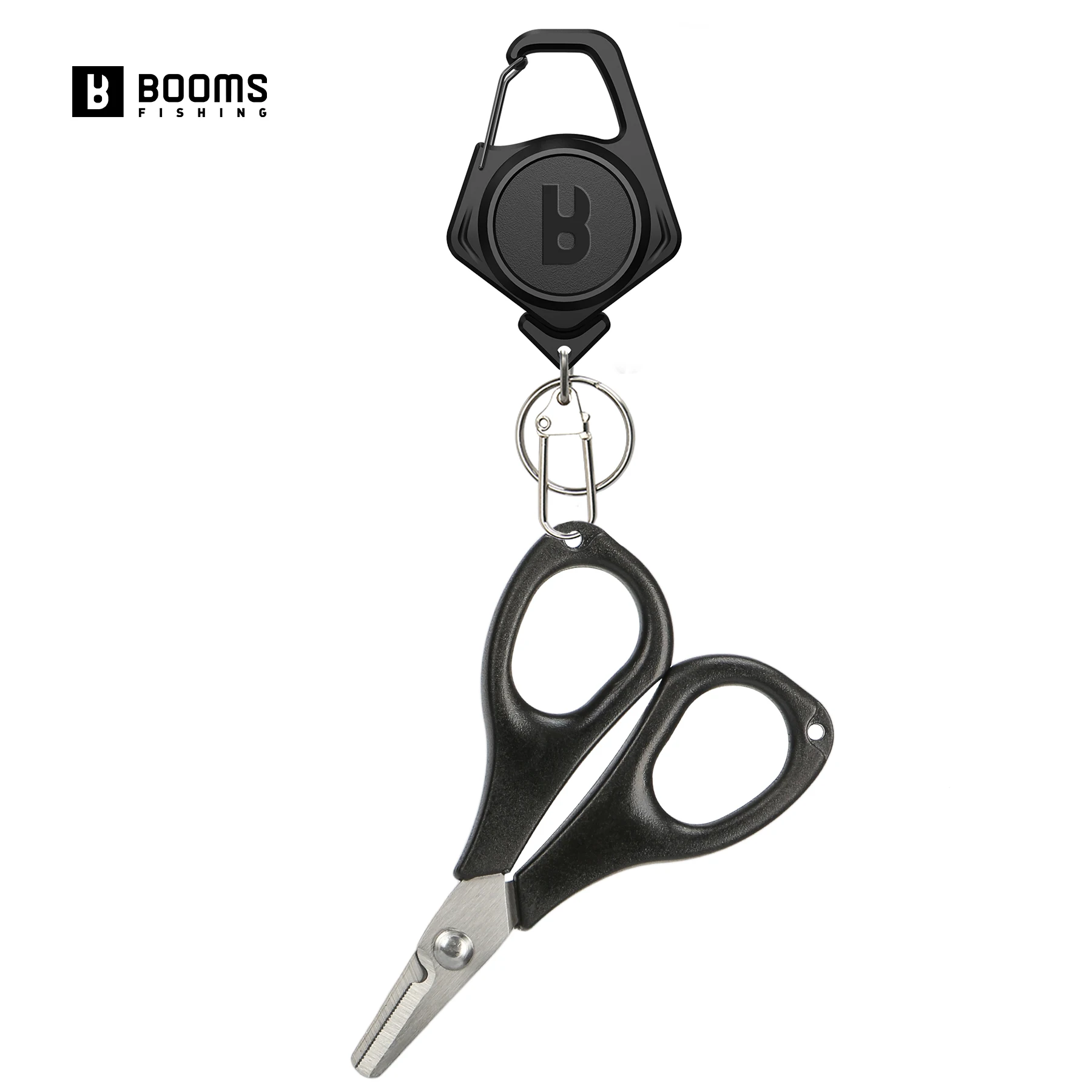 Booms Fishing S01 Fishing Scissors Braided Line Fishing Line Cutter Fishing Shears with Retractor or Split Ring Function Tools