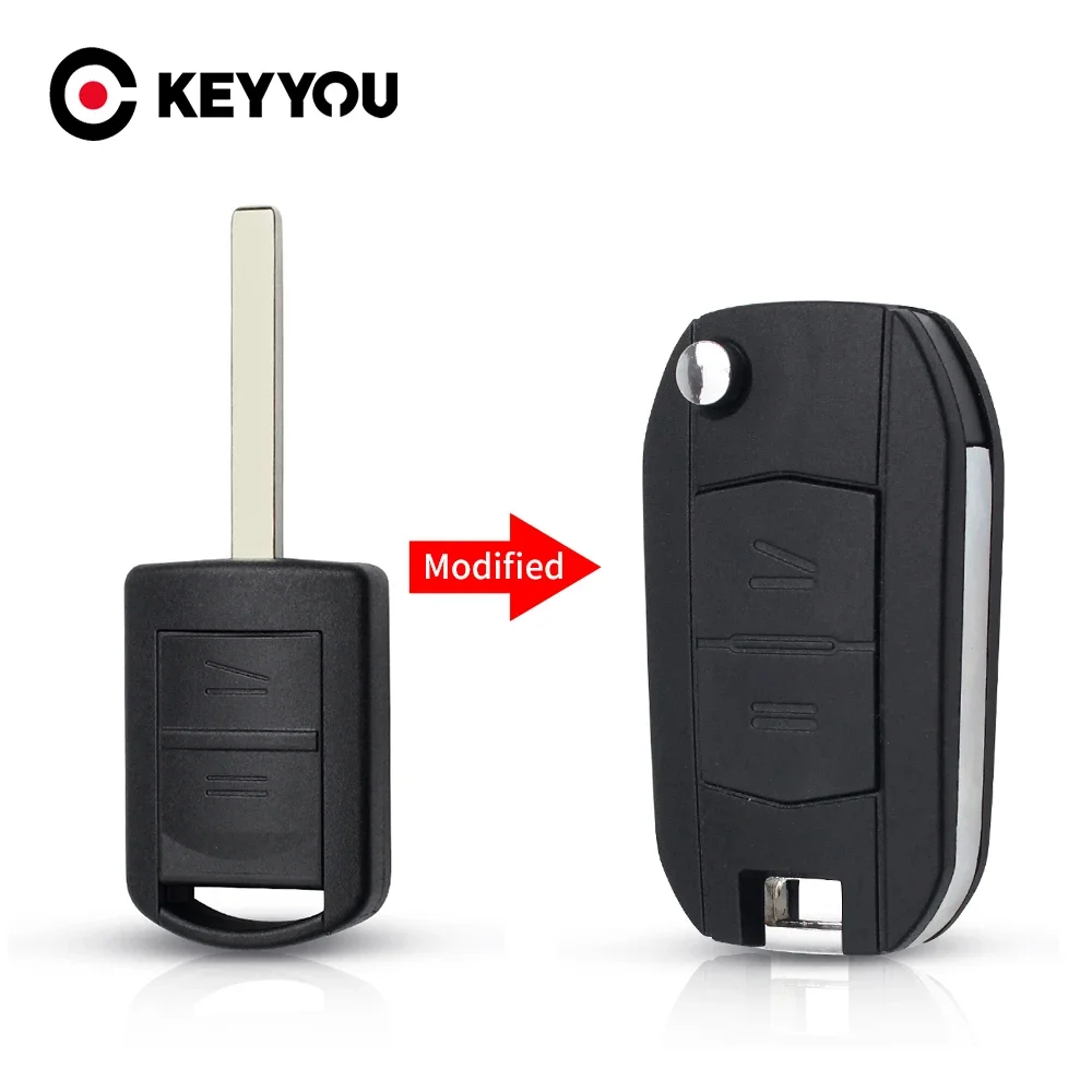 KEYYOU-Modificado Folding Flip remoto Car Key Shell Case, Acessórios do carro, Fit para Vauxhall, Opel, Corsa, Tigra, Agila, Meriva, Combo