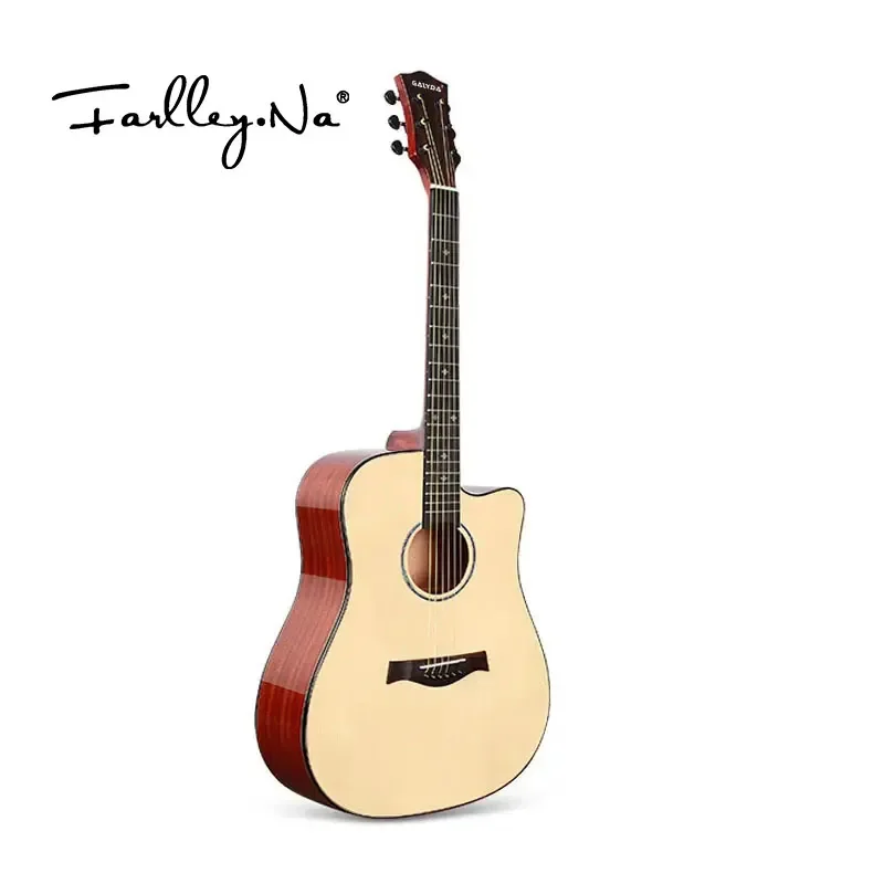 Farlley.Na Special Wholesale Beginner Mahogany 41 Inch Cheap Matte Cutaway Acoustic Guitar