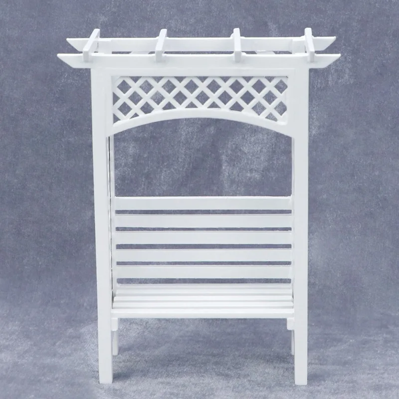 

Трендовая миниатюрная мебель для кукольного домика 1:12 — белая виноградная решетка и подставка для цветов глицинии для садовой микросцены