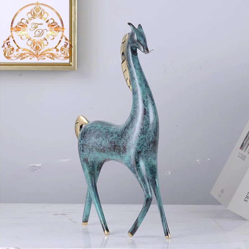 Business birthday gift copper horse decoration show pieces for home decoration