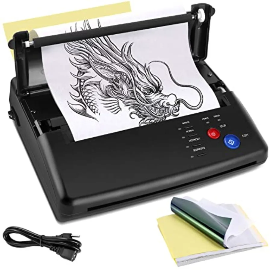 

Tattoo Stencil Transfer Copier Printer with 20PCS Stencil Sheets Tattoo Stencil Printer for Men and Women, Tattoo Supplies