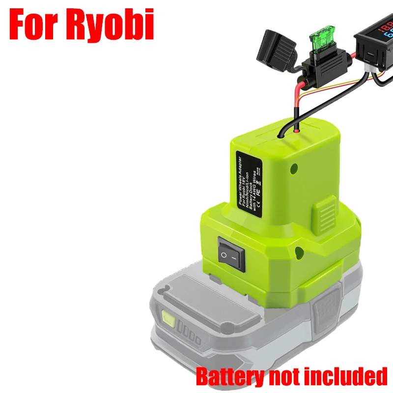 Portable Power Supply Connector Adapter for DIY Toys Compatible with For Ryobi/Craftsman 18/20V Battery with 14 AWG Wire Switch