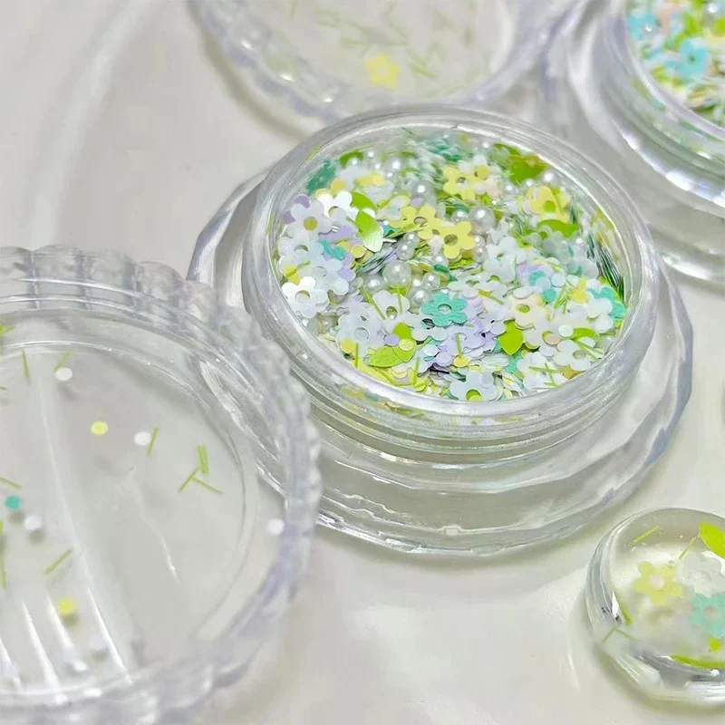 /JCS/Flower Pearl Mixed Glitter Nail Glitter Nail Polish Sequin Glitter Material Small Fresh DIY Wearing Armor Material