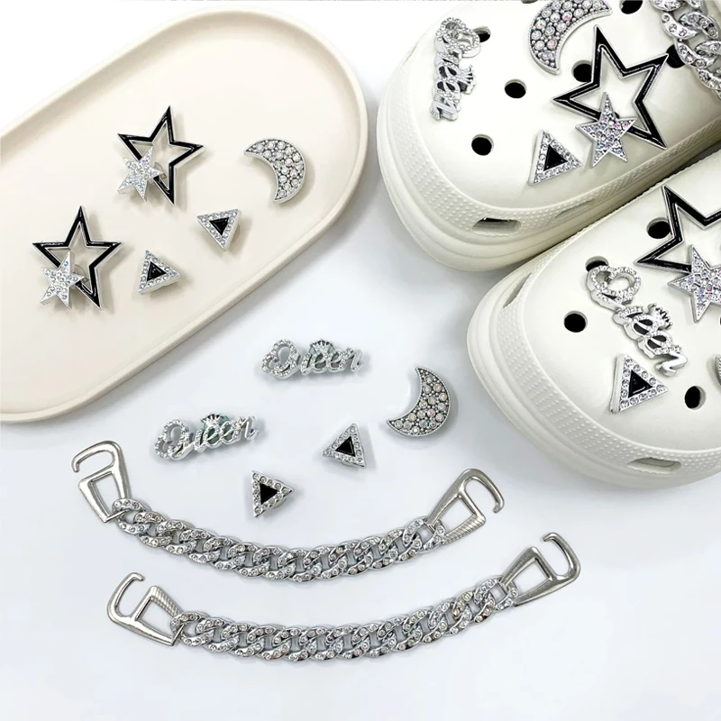 1Set Fashion Diamond Star Shoe Charms Set DIY Personalized Shoe Decorations Removable Shoe Buckle