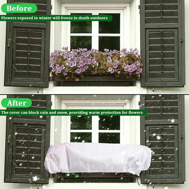 Plant Cover Protector Winter Frost  with Cord Reusable Frost Fabric Plant Frost ProtectionTree Cover Bag