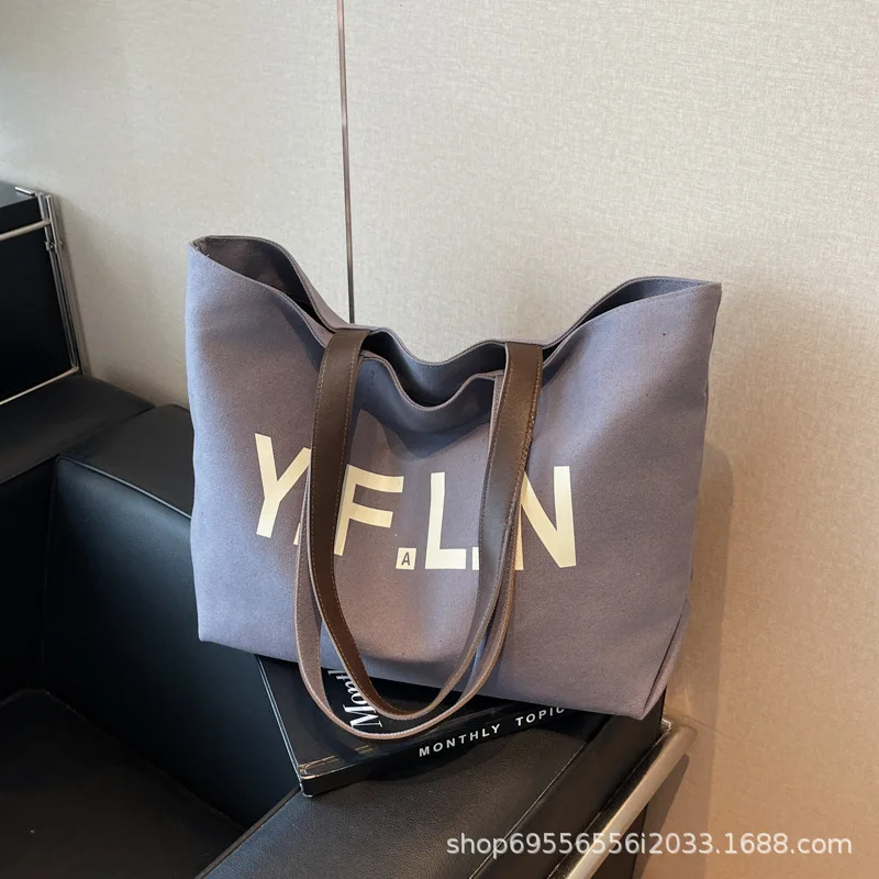 حقيبة قماش ذات سعة كبيرة 2025 - حقيبة كتف عصرية للنساء، حقيبة حمل كاجوال، حقيبة يد للتنقل