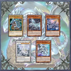 YugiChaînes Blue Eyes White Dragon The Bystial Lubellion Card Deck, Applicable à OCG april Card, Interdiction Table, DIY, 57PCs