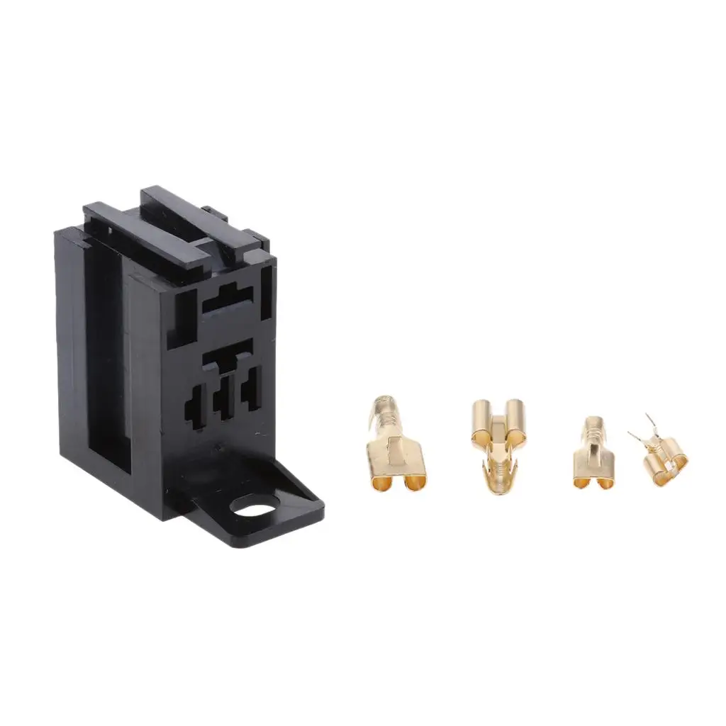 

12V 4Pin 30Amp Automotive Relay Socket Holder Mounting Base And Terminals