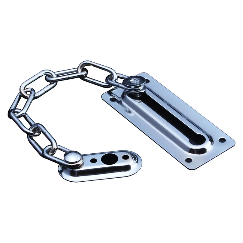AntiTheft Bolt Security Chain Hotel Office Security Restrictor Sliding Door Lock Chrome Door Cabinet Latches Decorative Hardware