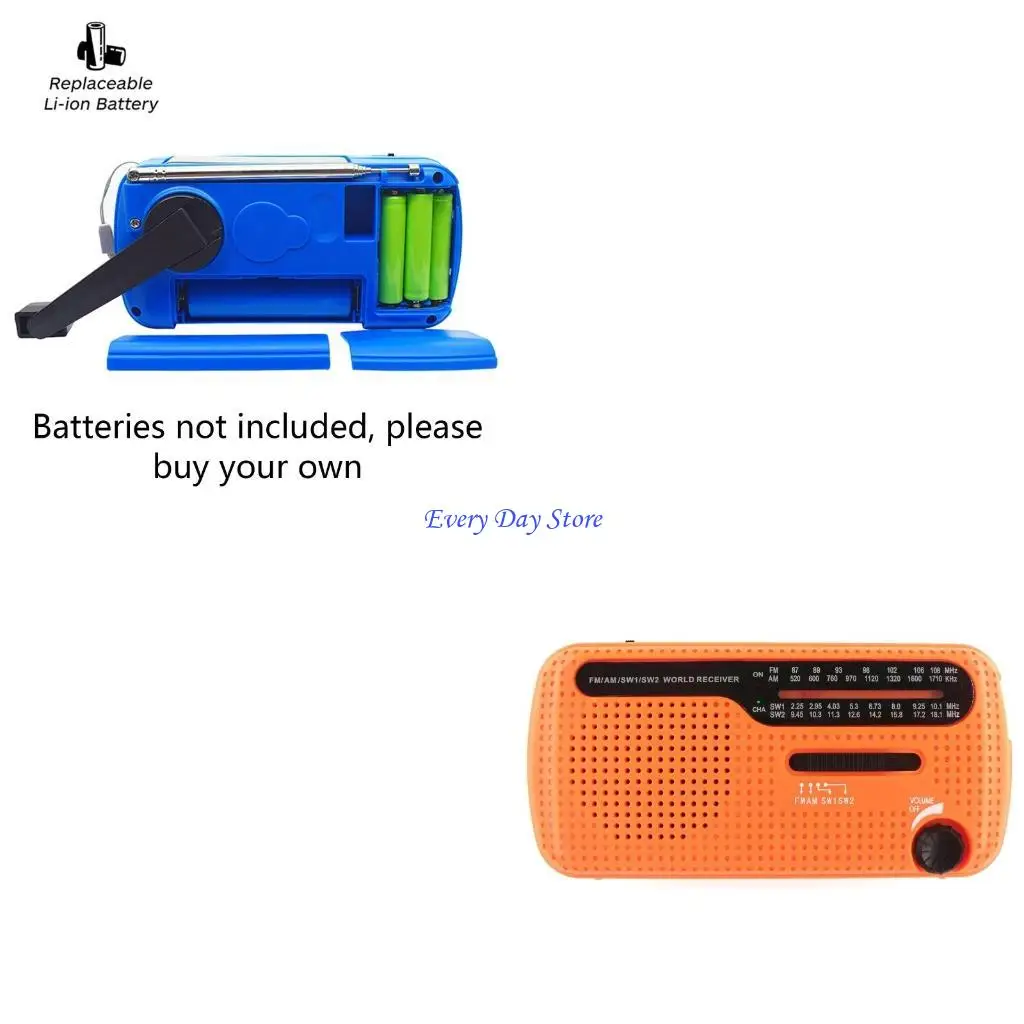 Hand Crank Solar FM SW1 SW2 Weather Radio Torch Torch Torch