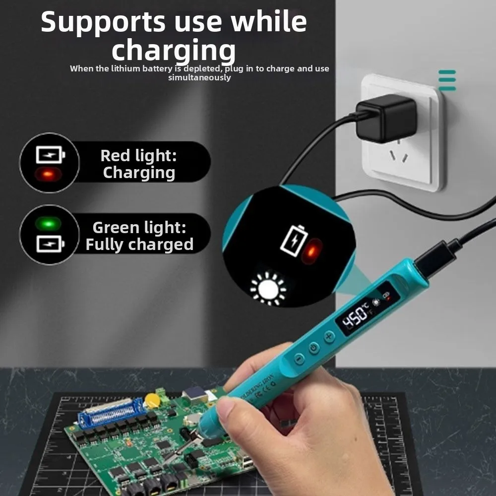 Digital Display USB Soldering Iron Constant Temperature USB Powered Wireless Electric Iron Solder Fast Heating