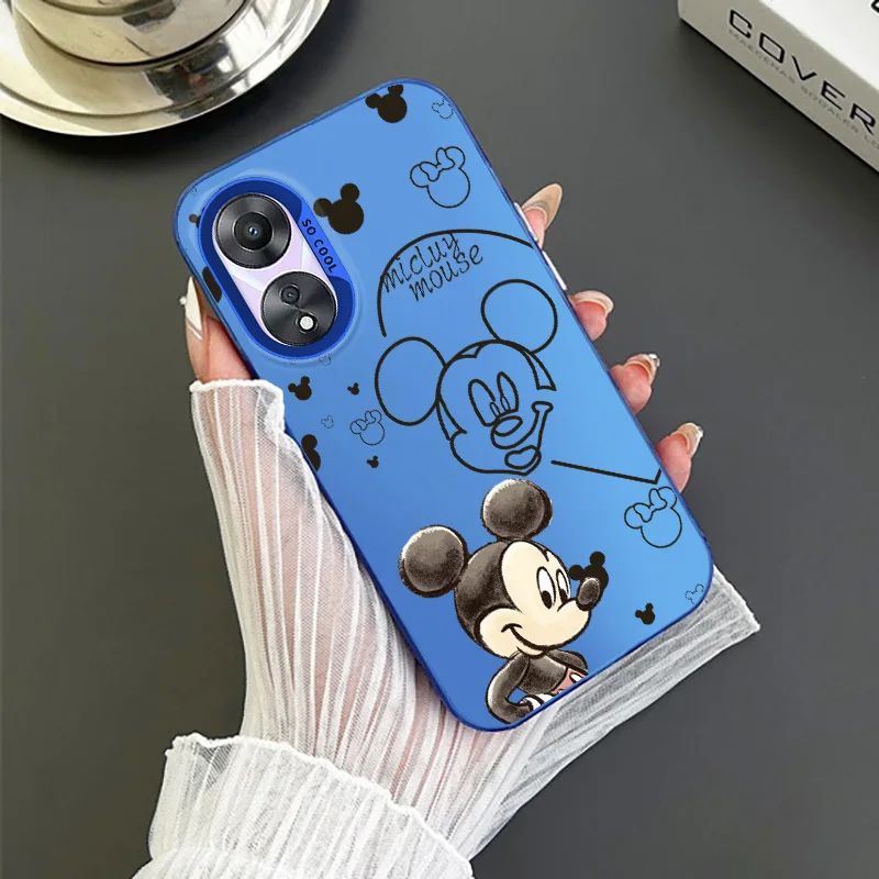 Mickey and Minnie Disney For OPPO A 31 37 38 55 57 58 74 76 78 94 98 Reno 6 7 8 Z T Pro Colorful Phone Case Soft Funda Cover