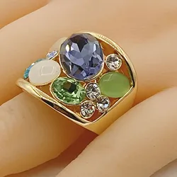Fashion Stainless Steel Rings for Women Colorful Ring Gold Plated Wedding Couple Rings Jewelry Vintage Accessories