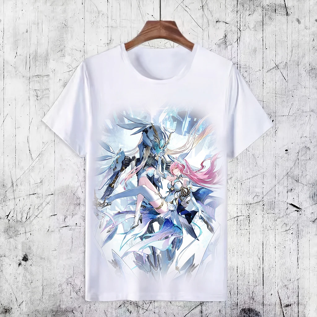 Wuthering Waves New Character Aemeath Clothes Summer Top Unisex Short Sleeved T-shirt Game Clothes Printed Ins