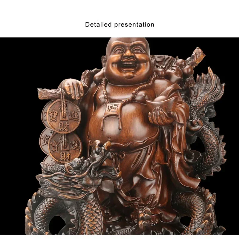 Chinese Resin Laughing Buddha Statue Four Styles of Lucky Dragon Tortoise Buddha Modern Art Sculpture Home Decoration