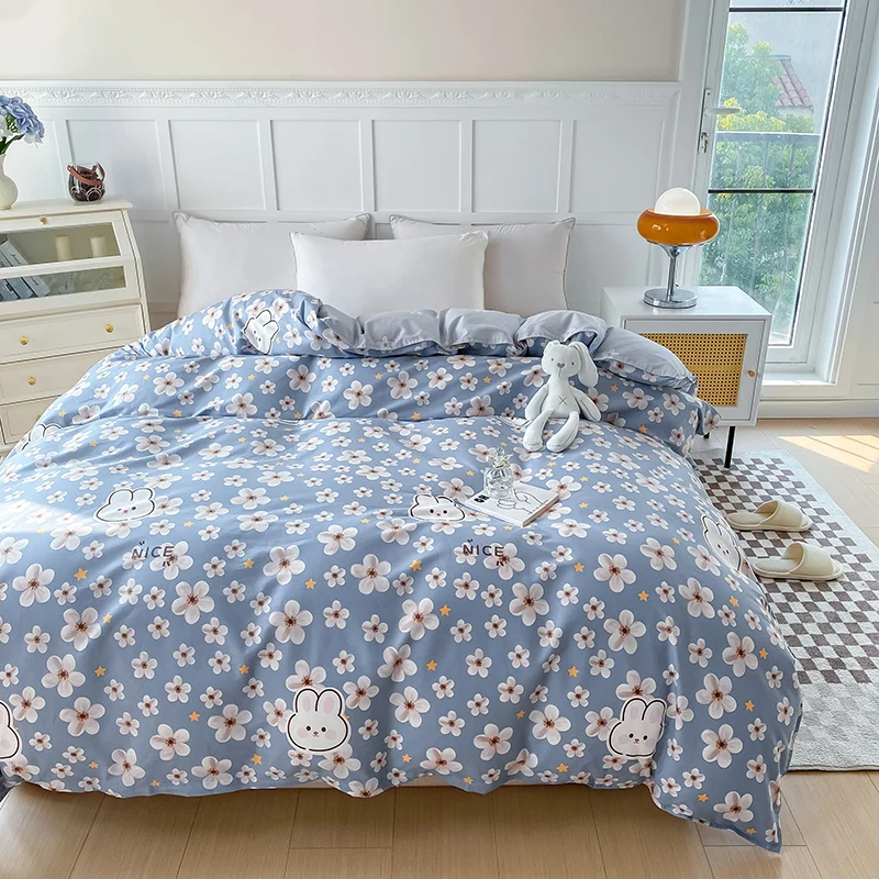 1Pc Printing Cotton Duvet cover No filler,Breathable skin friendly Fabric comfortable Plants and flowers pattern,Bedroom Bedding