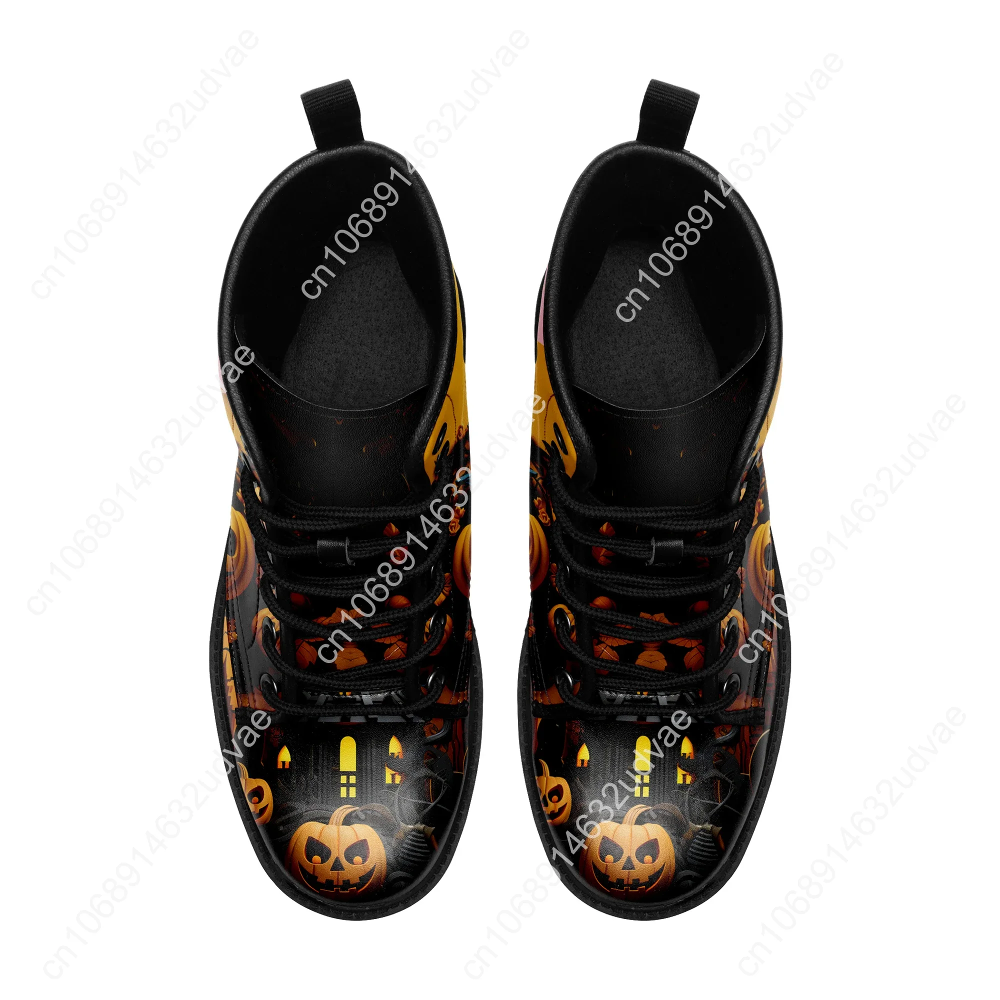 Dropshipping Print On Demand Men Women Custom Print Boots Halloween Design High Top Boots