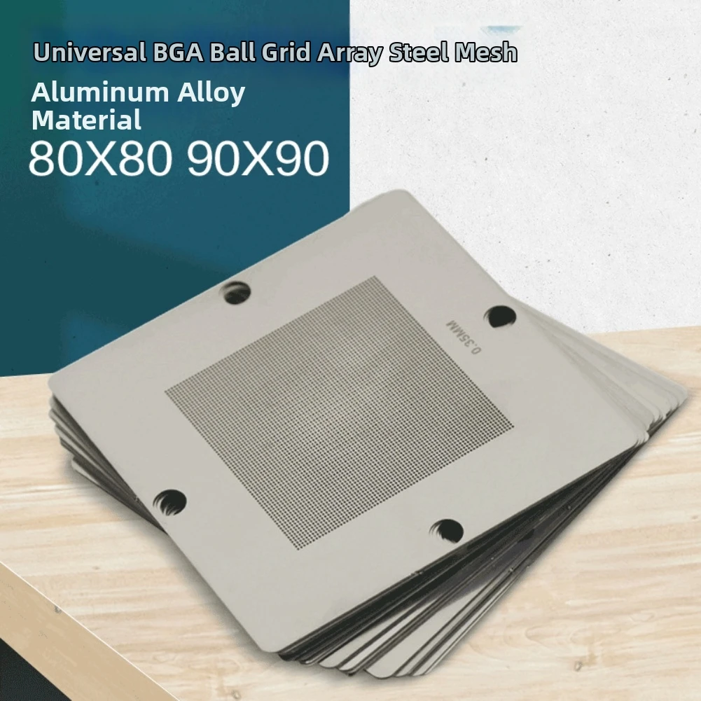 For BGA Stencil Set for Solder Ball Grid Array Applications with 80x80mm and 90x90mm Dimensions and 10pc Mesh Kit