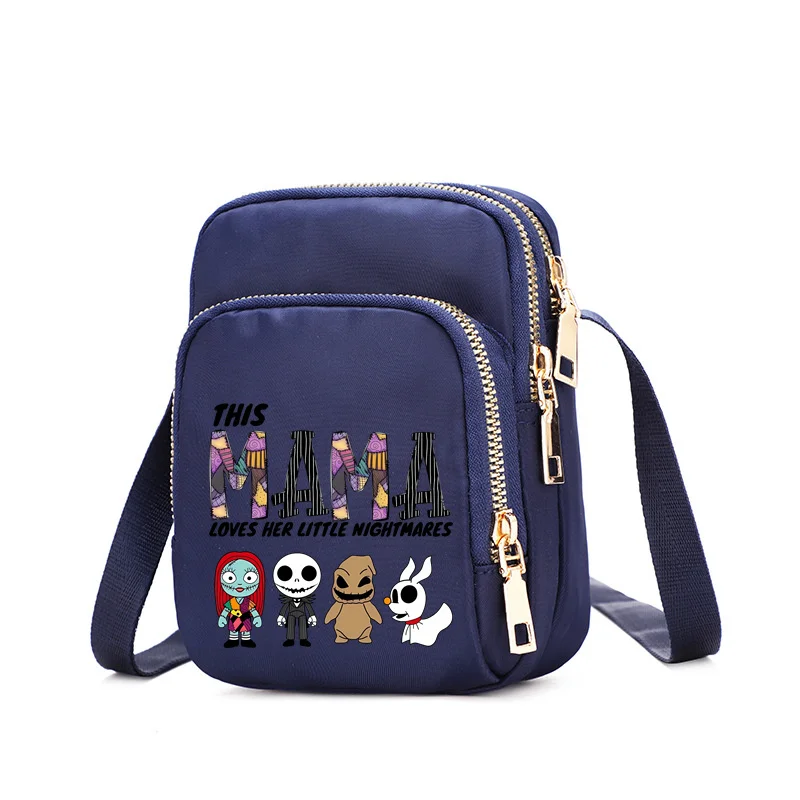 Disney The Nightmare Before Christmas Jack Sally Women\'s Bags Soft Causal Bags Cartoon Bag Nylon Crossbody Bags Women\'s Handbag
