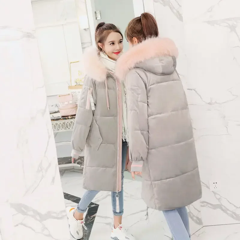 Women\'s Winter Coat Gold Velvet Jacket Parka Mid Length Hooded Jacket Warmth Free Shipping Korean Fashion Wholesale Plus Size