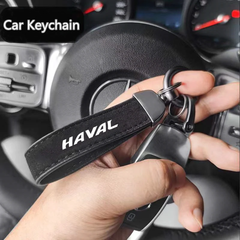 

1pcs Metal leather Car Styling Keychain Key Chain Rings 360 Degree Rotating Horseshoe Rings For haval f7 jolion f7x h6 h9 h6