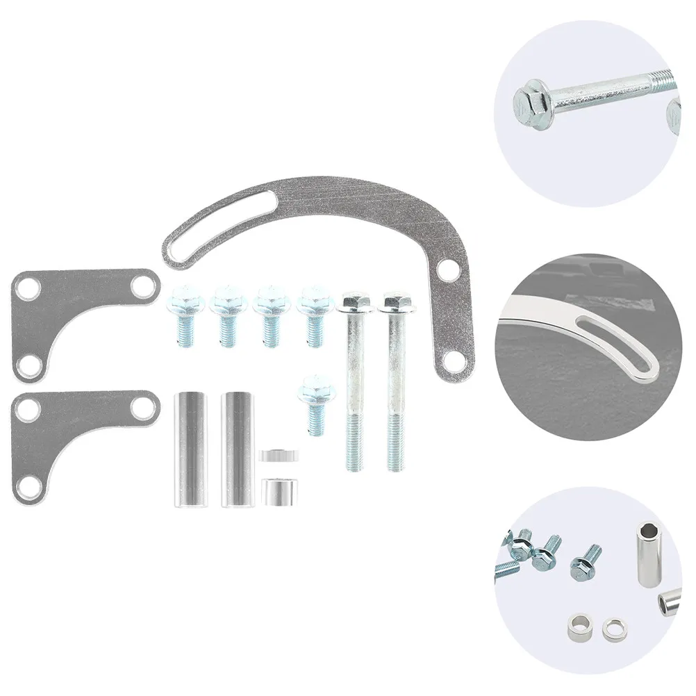 

1Set Exquisite Craftsmanship Power Steering Pump Bracket Billet Adjustable Strong Engine Mounting Rack for Water Pump Systems