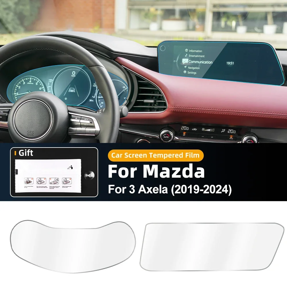 

For Mazda 3 Axela 2019-2024 Tempered Glass Film Protector Car Center Console GPS Navigation Screen Dashboard Protective Display