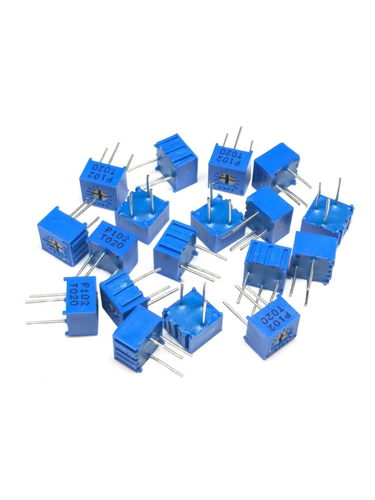 10PCS 3362P potentiometer precision adjustable resistor straight insertion vertical 1M/5K/500K/2K/20K/200K/100R/10K/50K/1M/2M