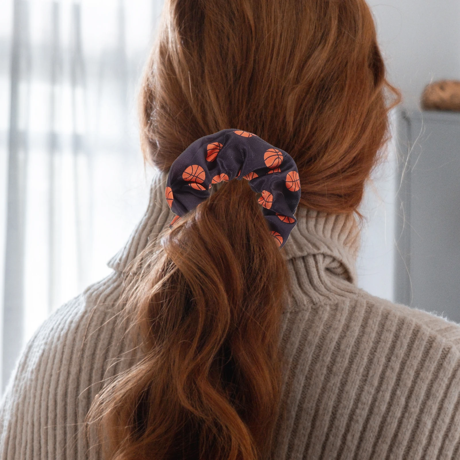 

4pcs Basketball Intestine Circle Hair Scrunchies Soft Fabric Comfortable Elastic Toddler Hairband Girl Accessory Sport Ponytail