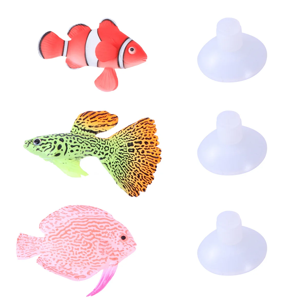 

3pcs Night Glow Artificial Ornament For Aquarium Tank Decor Realistic Plastic With Built-In Weight, Lifelike Fish For Fish Tank