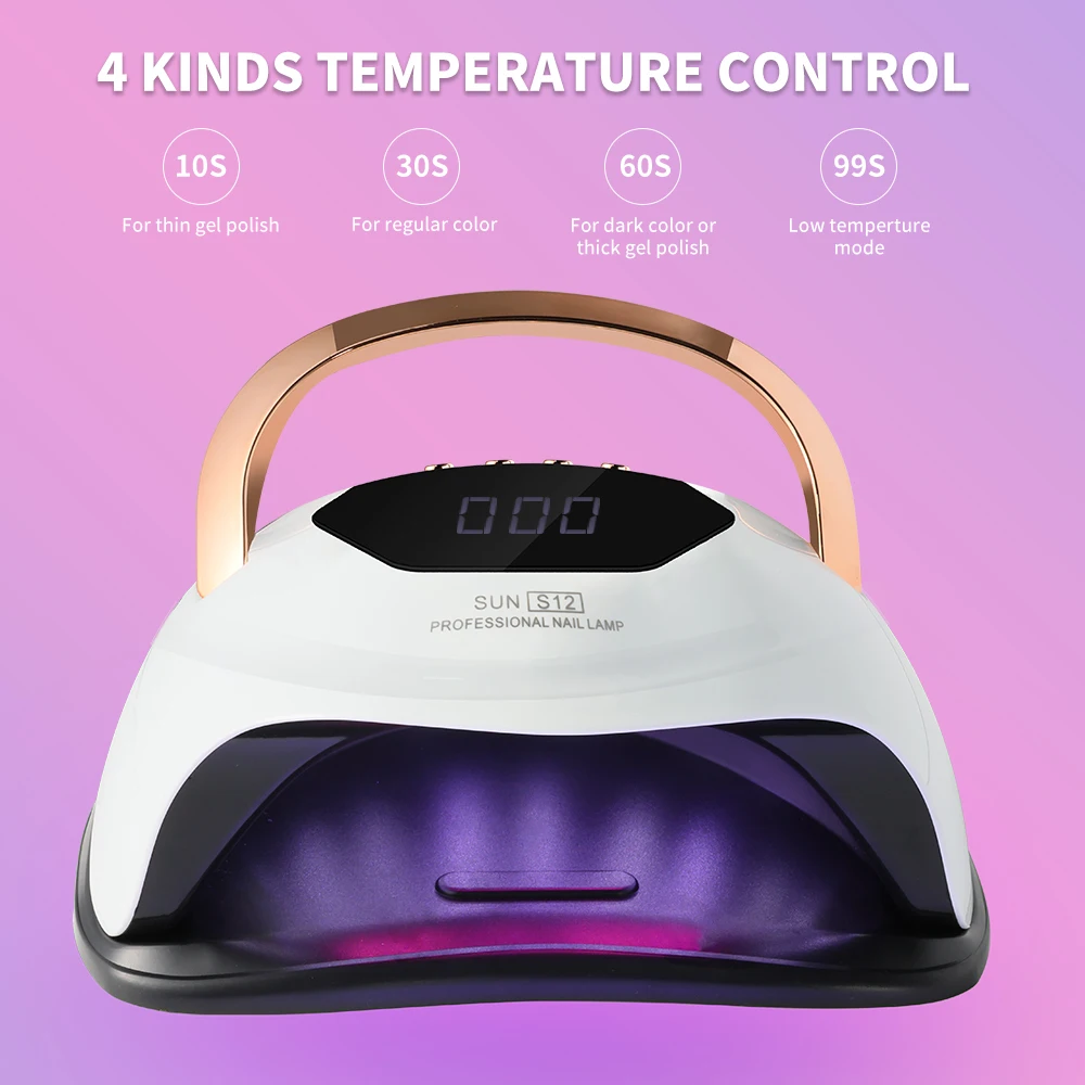 UVランプSUN S12プロフェッショナルジェル硬化ランプ、42個のLEDビーズ、自動センサーLCDディスプレイと4タイマー付きネイルランプ、ネイルアート用