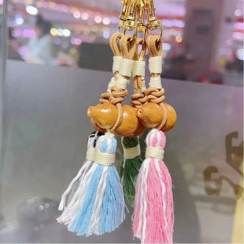 Buckle Leather Rope Calabash Keychain Suitcase Hanger Multicolor Style Simple All-Match Gourd Bag Accessories Pendan Safe Chambs