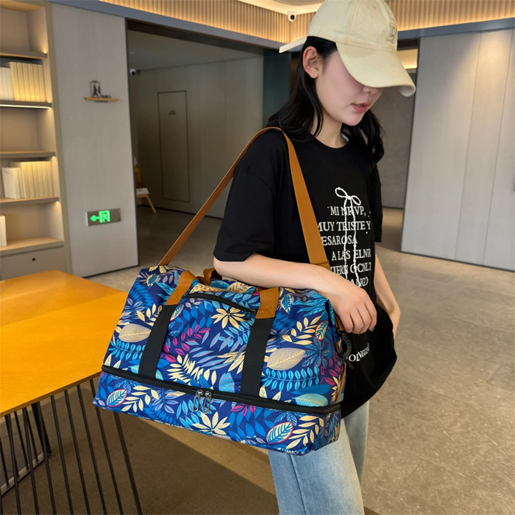 Women Weekender Duffel Bag Oxford Cloth Fitness Storage Handbag Large Capacity Everyday Overnight Bag Outdoor Sports Bag