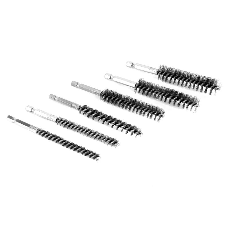 

6 Pieces Of Drilling Brushes, Twisted Wire Stainless Steel Cleaning Brushes Of Different Sizes,For Electric Drill Impact