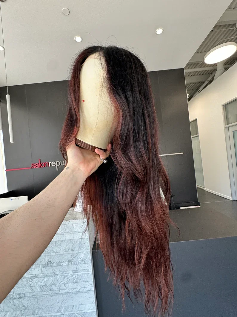 Long Ombre Brown Soft 28inch Body Wave 5x5 Silk Base  Jewish Human Hair Wig With Baby Hair HD Lace European Hair Preplucked