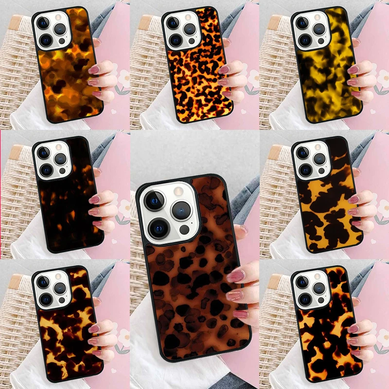 Tortoise Shell Pattern Phone Case Cover for iPhone 16 Promax 15 Pro 13 14 Plus 11 12 Mini XR XS MAX Coque