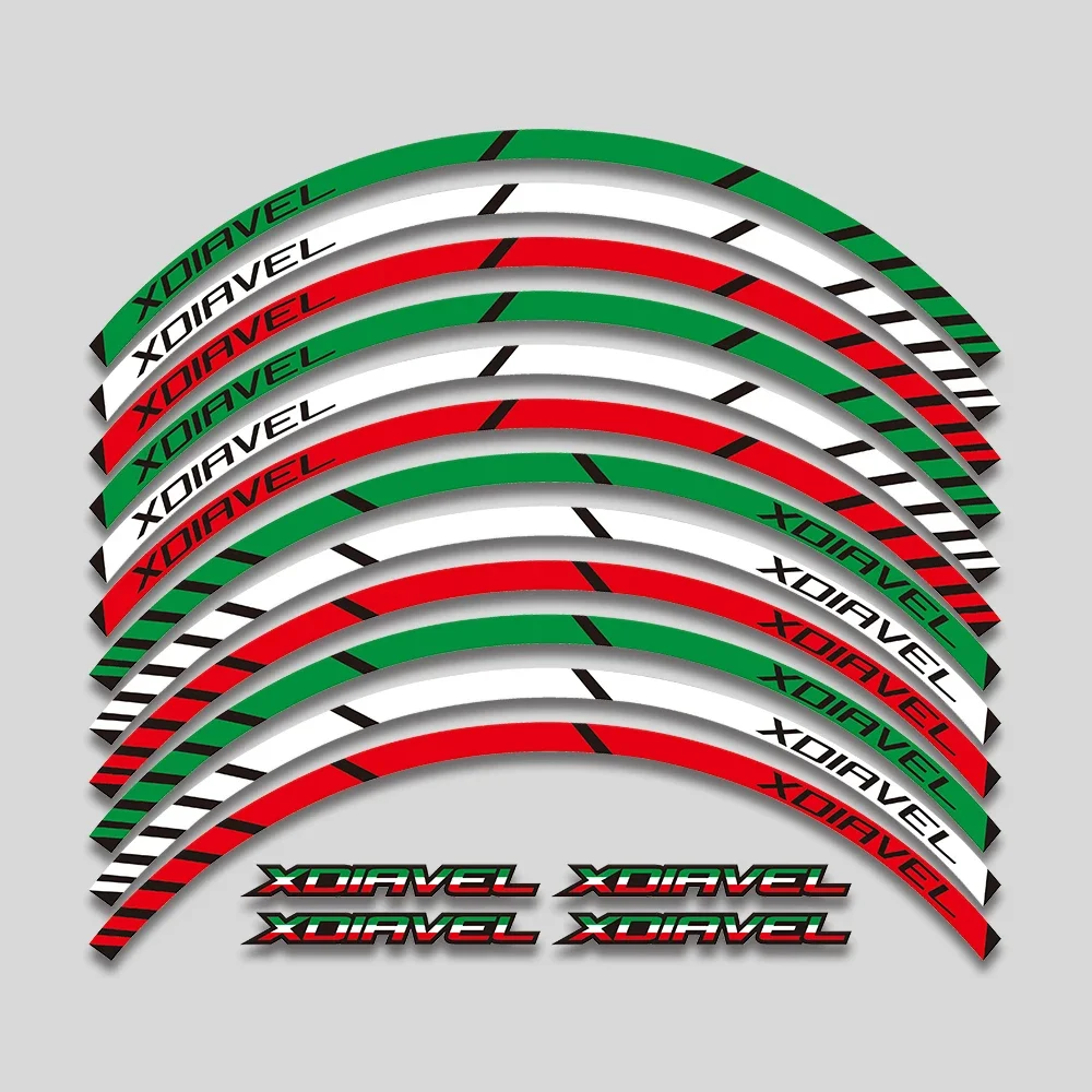

Motorcycle 12 X Thick waterproof reflective sticker refitting personalized 17" RIM wheel For DUCATI XDIAVEL X DIAVEL