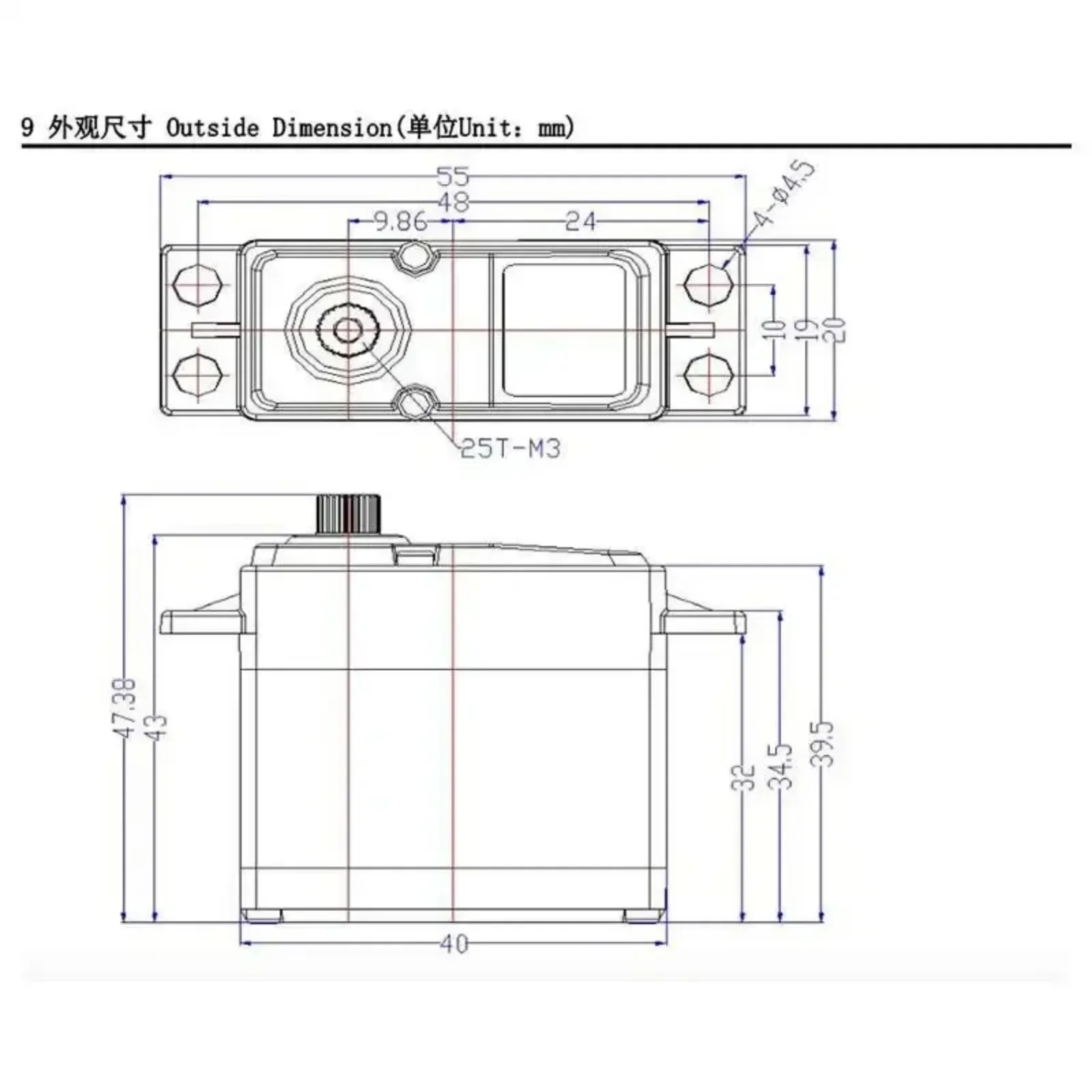 4ピース/ロットfeetech FT5330M 7.4v 35キロデジタルサーボ180度rcモデル飛行機ヘリコプターロボット