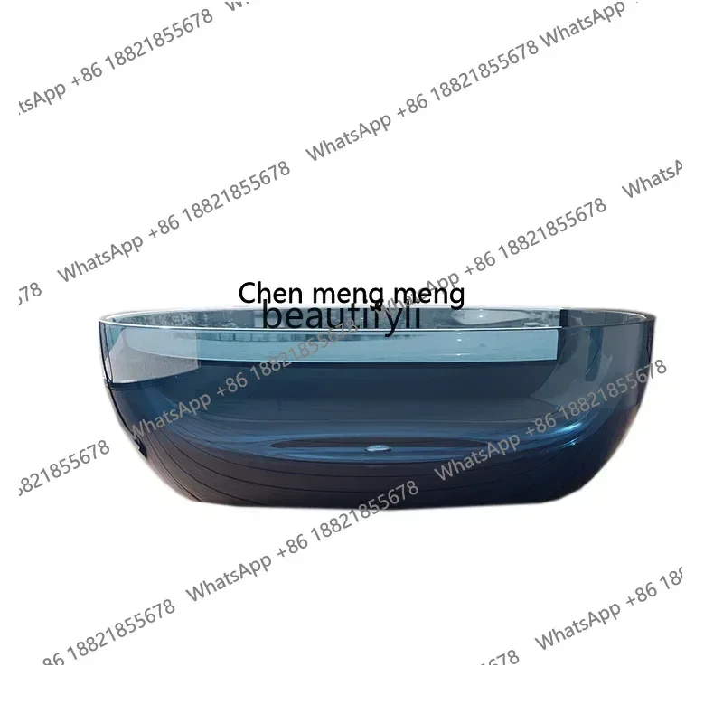 cn8350 LHY ss 8617 Transparent resin bathtub Free-standing thick-edged resin Color hotel Homestay Home