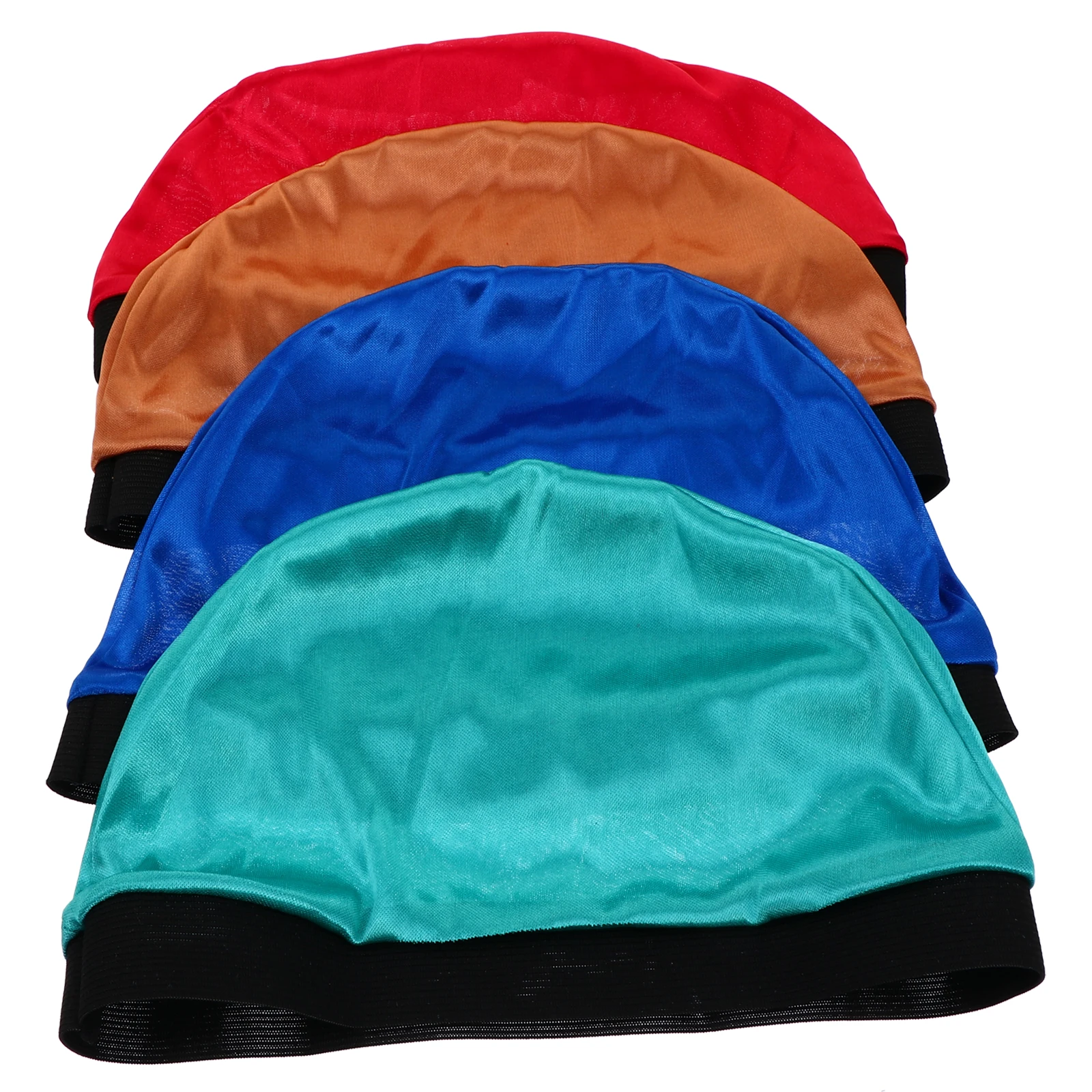 

4pcs Cap Elastic Dome Stocking Liner Colorful Child Colored Hair Protector Stylish Breathable Adjustable Shower Cap
