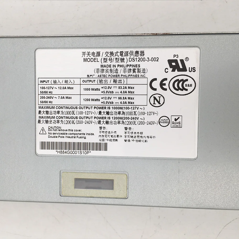 

For Juniper Server Power Supply DS1200-3-002 EX4500-PWR1-AC-FB B 1200W