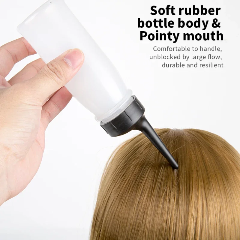 2pcs/set 240ml 120ml Clear Plastic Hair Oil Applicator Bottle for Salon and Home Use - Pointed Tip for Precision Application