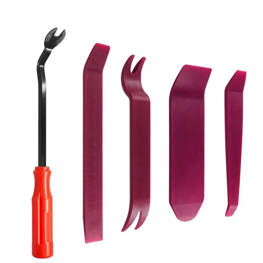 

5 Pieces/Kit Car Audio Panel Remover Hand Held Automotive Door Clip Replacement Removal Tool Crow Bar Accessories