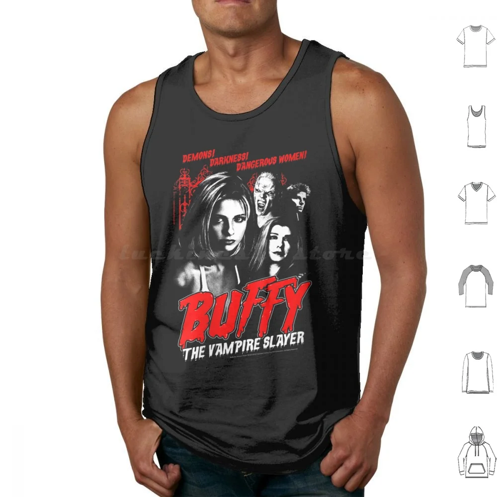 Buffy The Vampire Art Tank Tops Print Cotton Buffy The Vampire 90s Iconic Buffy Fashion Cute Iconic Vampire 90s