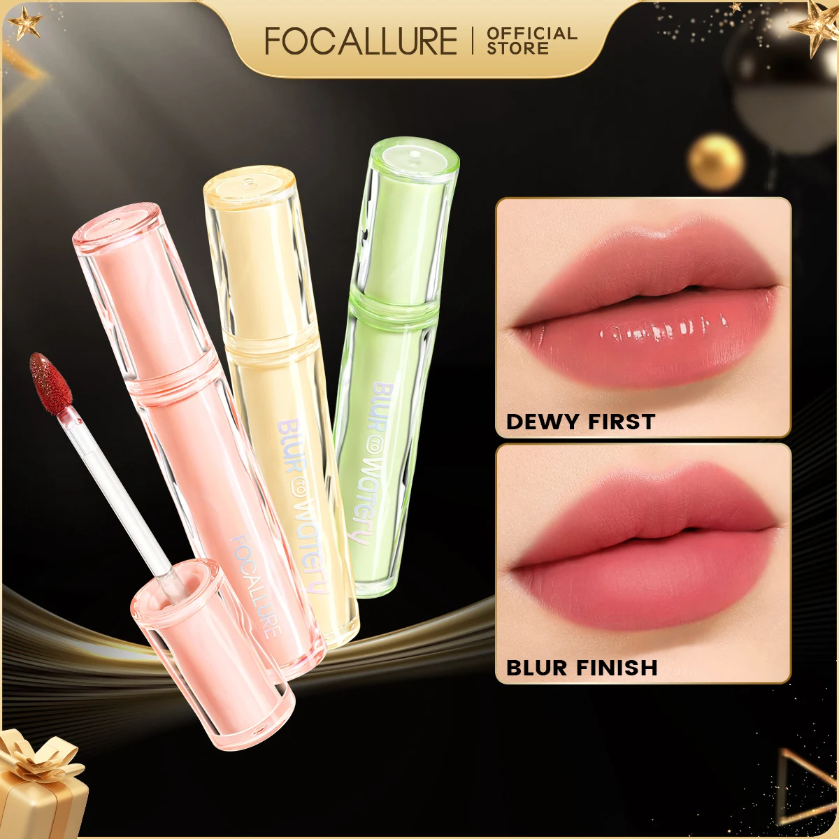 FOCALLURE Velvet Lip Gloss Waterproof Long Lasting Non-sticky Cup Liquid Lipstick Moisturizing Lip Glaze Lips Makeup Cosmetics