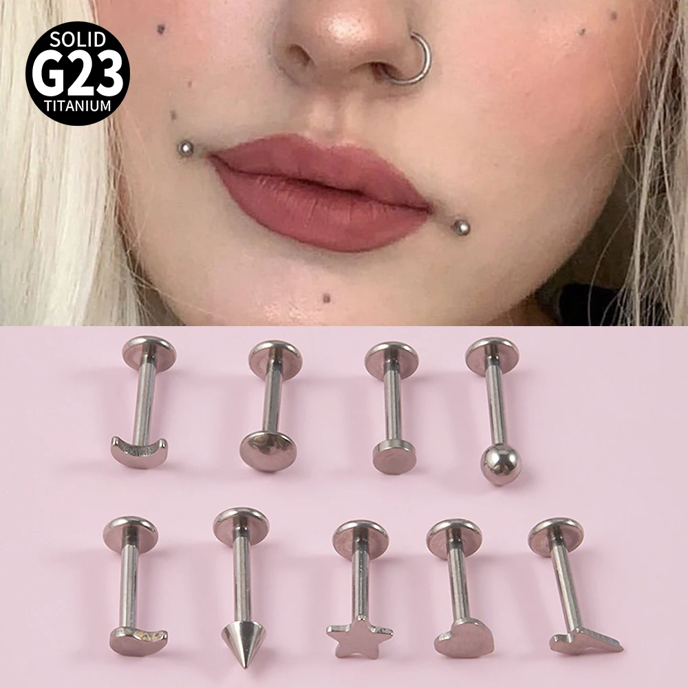 1-10PCS Implant Titanium Tragus Piercing Heart 16G Moon Star Ear Stud Piercing Conch Cartilage Helix Earring Labret Sexy Jewelry